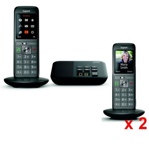 Gigaset AS690 Duo - Téléphone fixe sans fil - 2 combinés - Noir :  : High-Tech