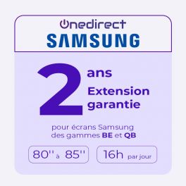 Extension garantie 2 ans pour écrans Samsung 80-85" gammes BE et QB