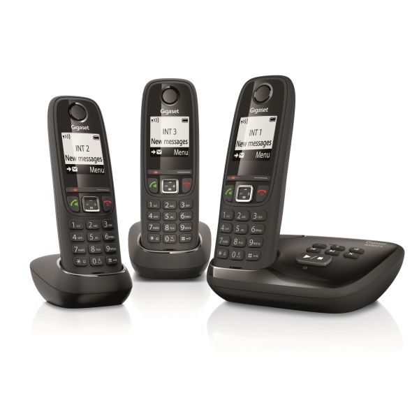 Téléphone fixe sans fil trio avec répondeur GIGASET AS405A TRIO REP BLANC -  Conforama