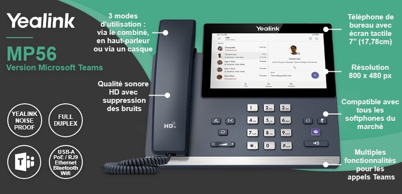Yealink MP56 – Version Microsoft Teams - Telephones Optimisé Teams ...